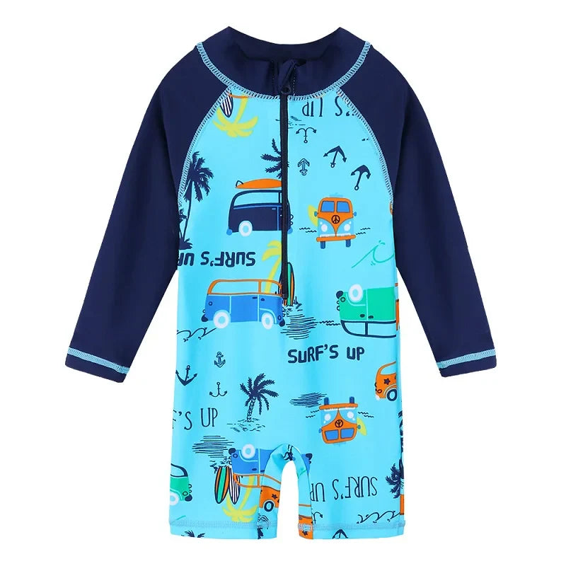 Larger Kids Sunscreen for Girls from Newborn to 6 Years Old, Floral Navy Blue with UV Protection