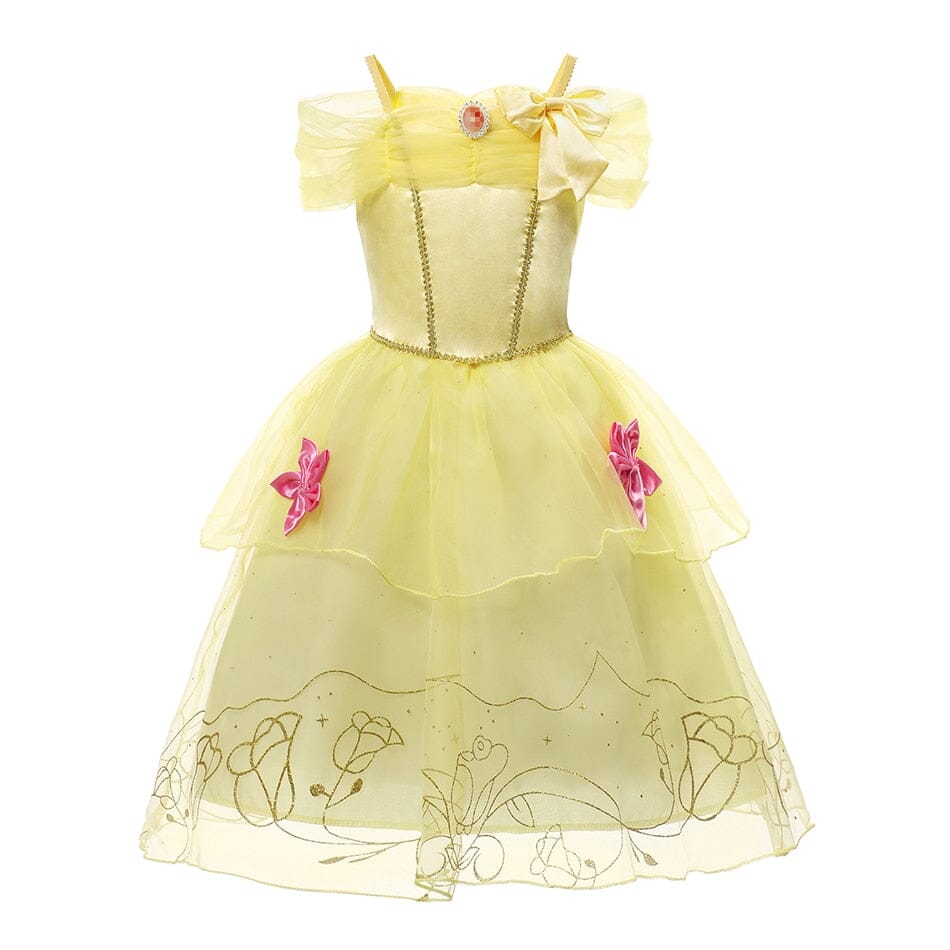 Vestido Fantasia infantil Princesas Bela e a Fera