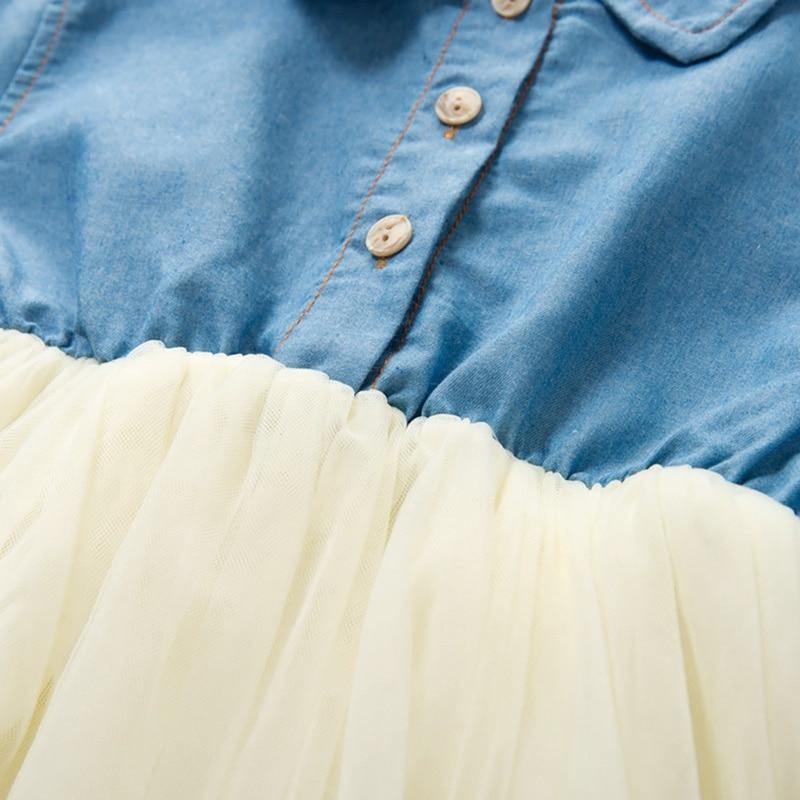 Denim tulle dress with bow.