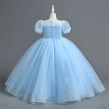Luxury Kids Party Dress with Sequins and Flowers, perfect for First Communion, Bridesmaid, Parties, Weddings, and Birthdays.