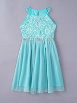 Pink Sleeveless Lace Dress for Girls