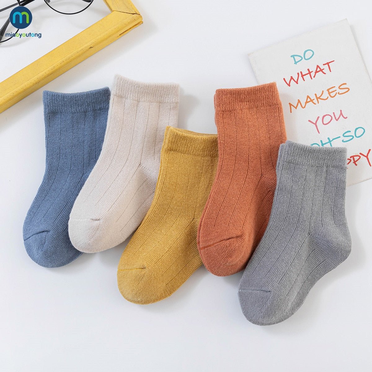 5 Pairs of Scandi Colors Kids Socks
