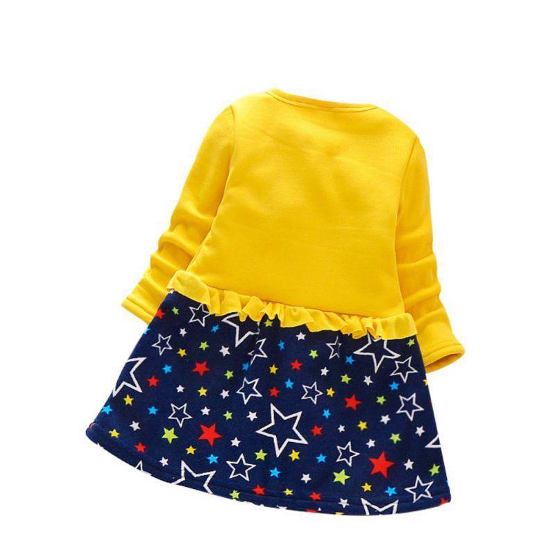 Long-sleeved dress with stars.