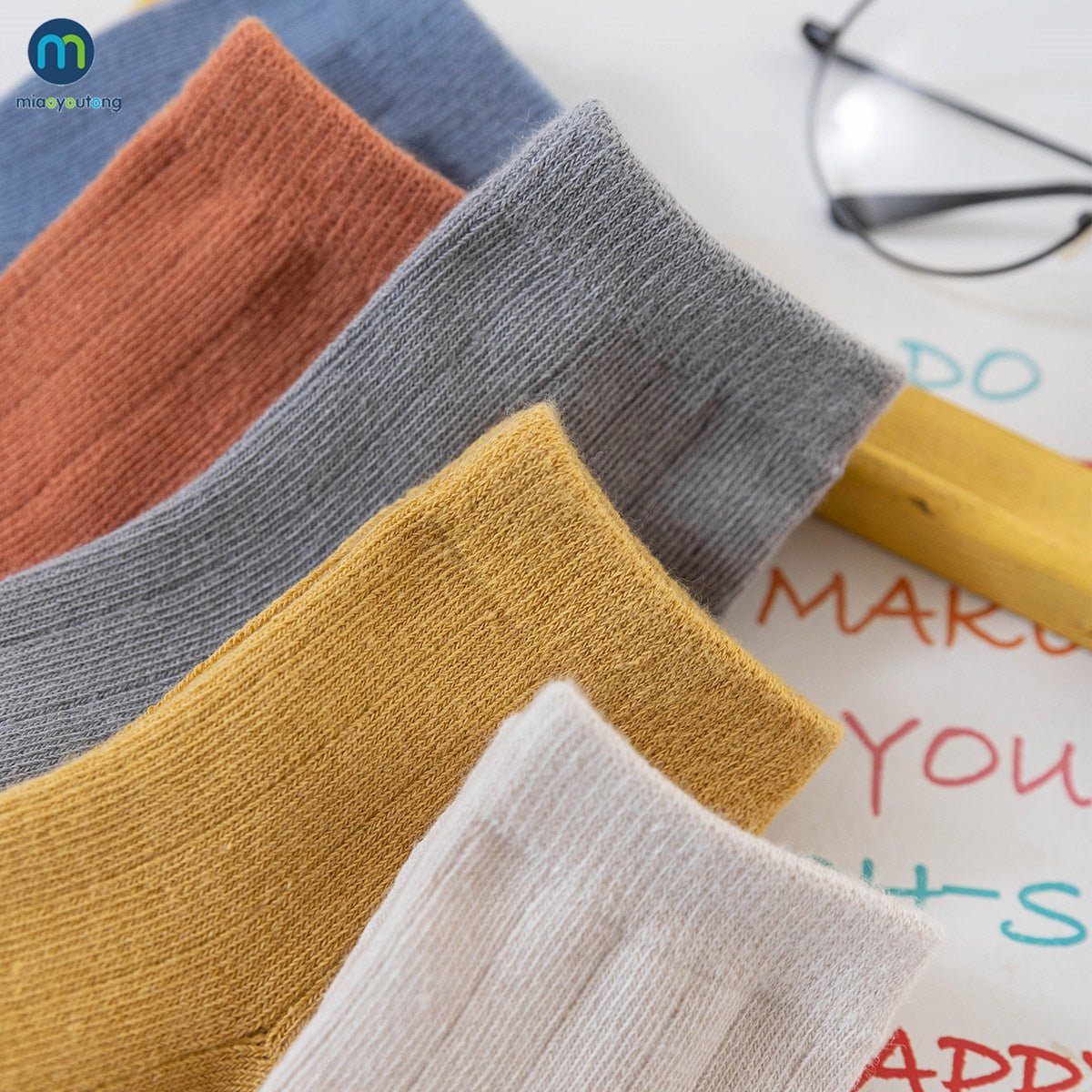 5 Pairs of Scandi Colors Kids Socks