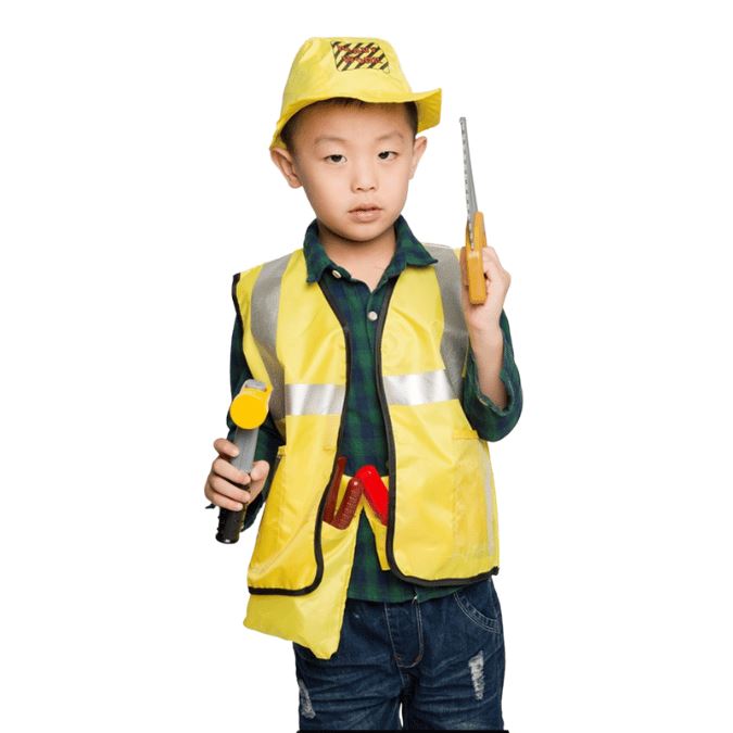 Kids Builder Costume + Accessories / Unisex