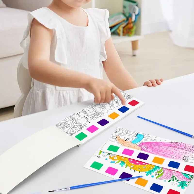 Watercolor Kids – Educational Coloring Book