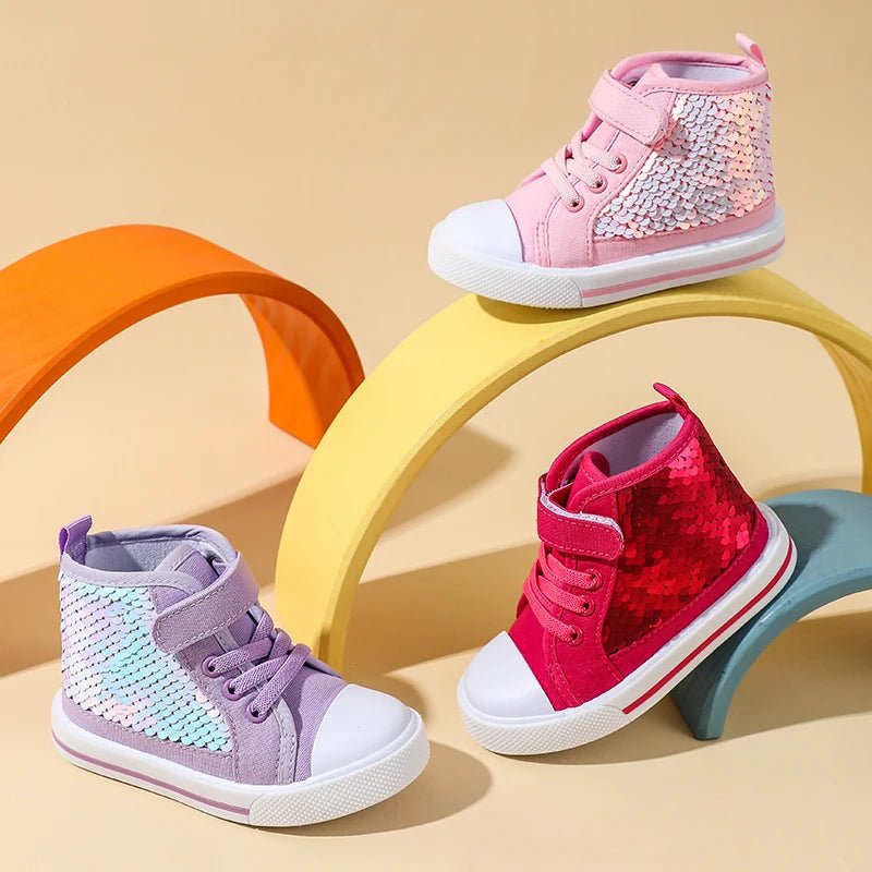 Girls' Monochromatic Sequin Sneakers