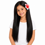 AI-generated representation of Isabela Encanto Long Black Costume Wig with Flower