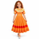 AI-generated representation of Pepa Encanto Ruffle Neck Costume Dress with Bag