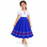 AI-generated representation of Luisa Encanto Blue Printed Hem Costume Dress for Girls