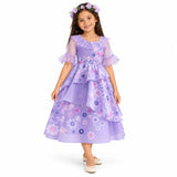 AI-generated representation of Isabela Encanto Dress with Flower Crown for Girls