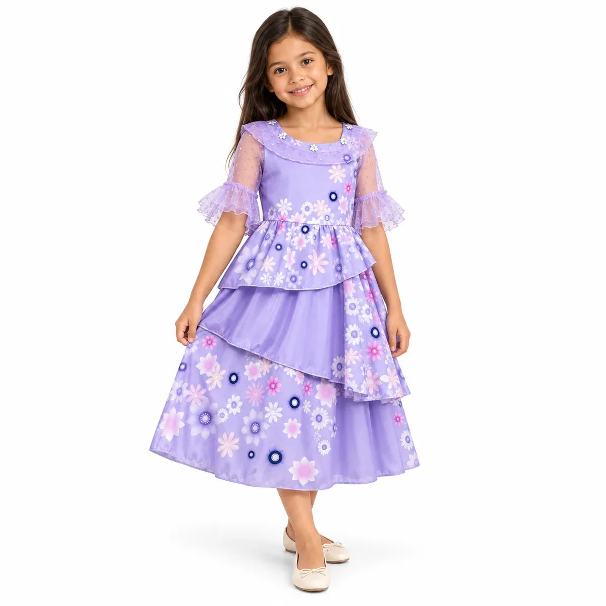 AI-generated representation of Isabela Encanto Lavender Floral Costume Dress for Girls