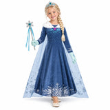 Frozen Ice Queen Costume Dress Set for Girls — studio image on a white background.