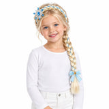 AI-generated image of a fictional model wearing Frozen Tiara Braids on a white studio background.
