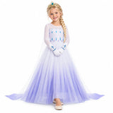 AI-generated image of a fictional model wearing Frozen 2 Kids Costume Dress on a white studio background.