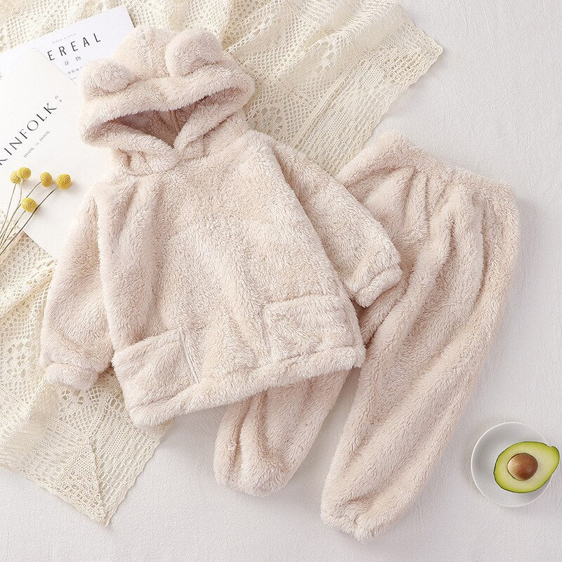 Conjunto de Pijama Infantil  #Inverno com Capuz | Tam: 9 meses - 5 anos