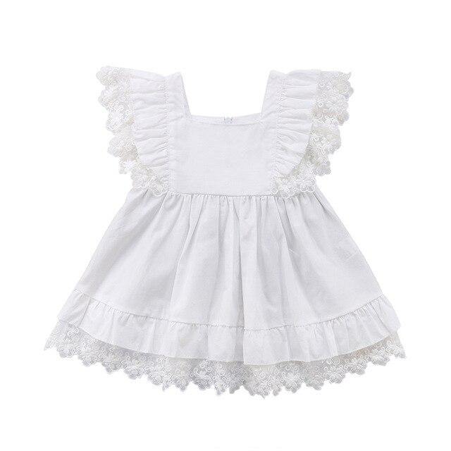 White Lace Dress with Fly Sleeves