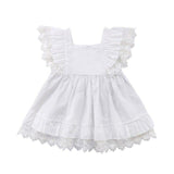 White Lace Dress with Fly Sleeves