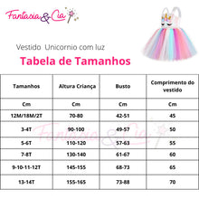 Carregar imagem no visualizador da galeria, Vestido Fantasia Unicórnio Com Tiara e Asas Colorido - Infantil
