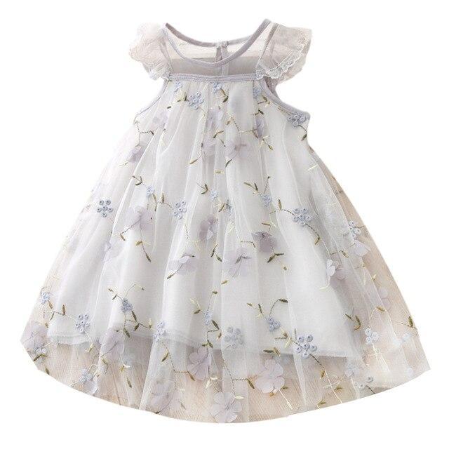 Princess Dress with Floral Embroidery