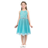 Pink Sleeveless Lace Dress for Girls