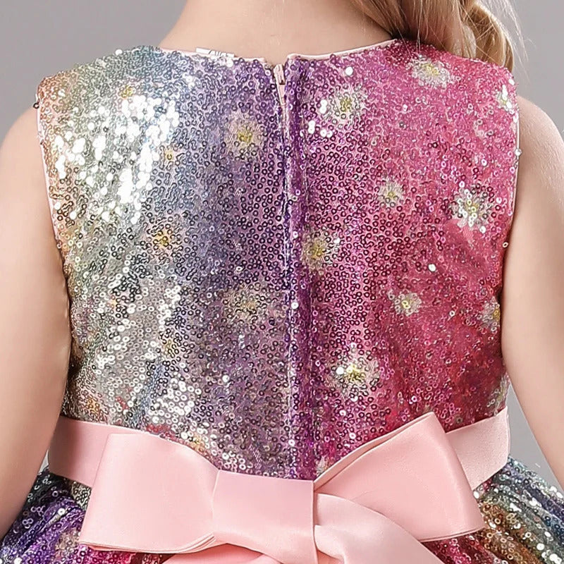 Rainbow Princess Dress for Kids Parties