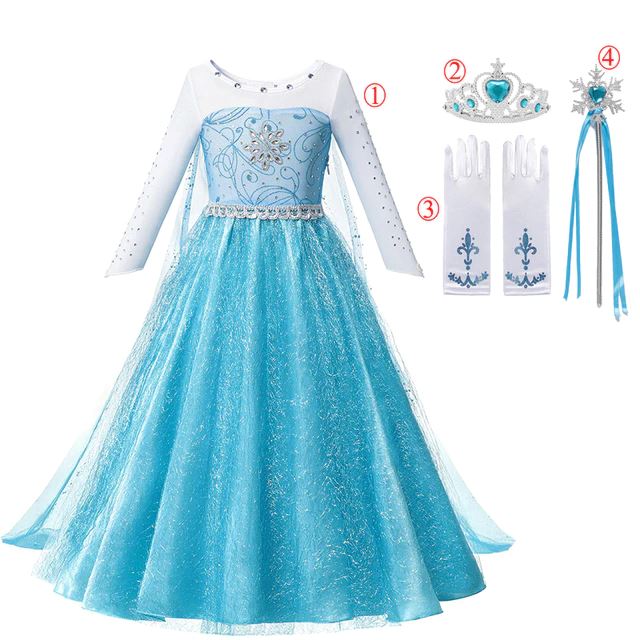 Vestido Fantasia Rainha Elsa 2 - Frozen Com Acessórios