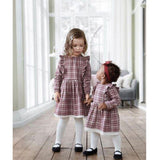 Checkered Dress with Lace and Ruffles