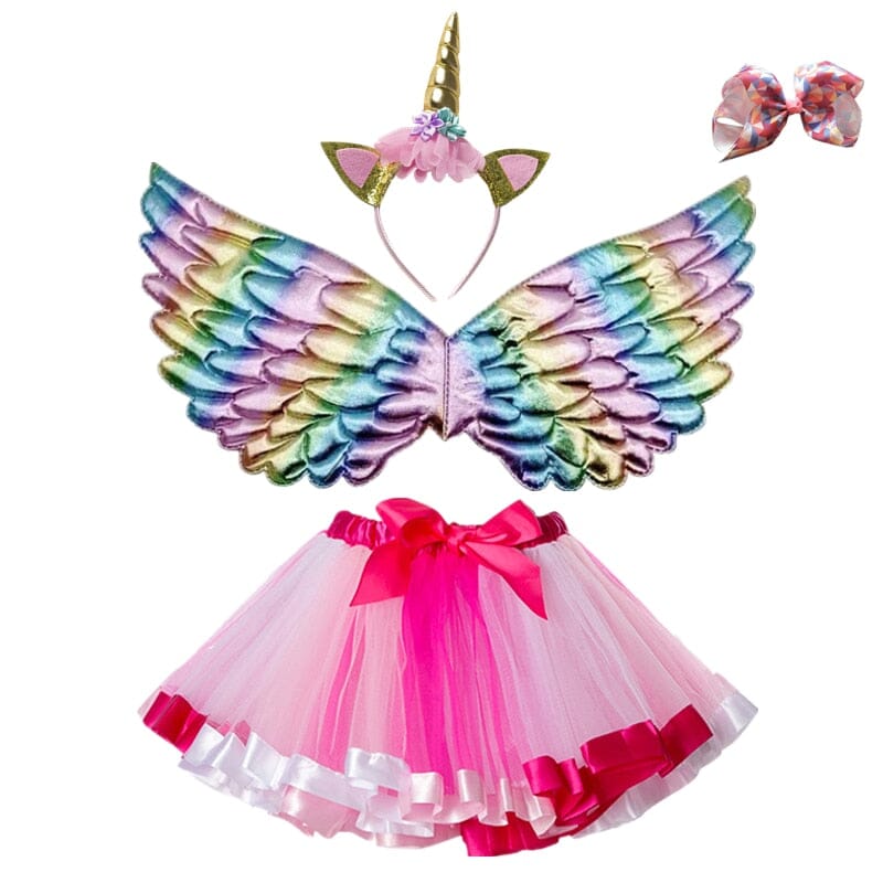 Pink Unicorn Costume with Tiara and Wings