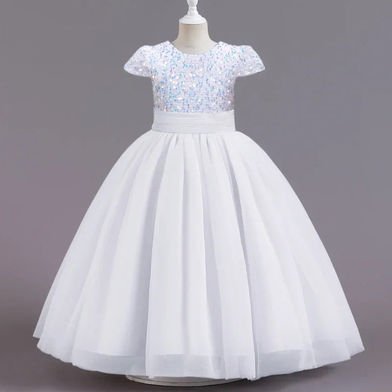 Purple Princess Dress with Sequins, Long, for Kids