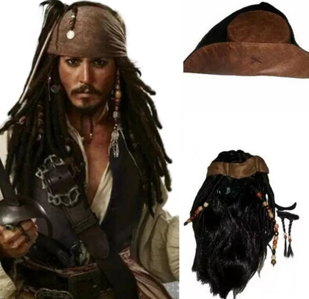 JACK SPARROW WIG AND HAT – PIRATES OF THE CARIBBEAN