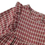 Checkered Dress with Lace and Ruffles