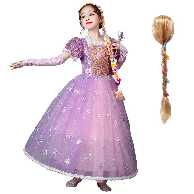 Rapunzel Super Deluxe Costume Dress + Accessories