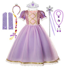 Carregar imagem no visualizador da galeria, Vestido Fantasia Rapunzel Premium + Acessórios
