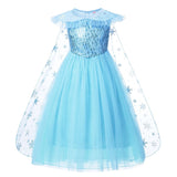 light blue princess costume dress with cape detail
