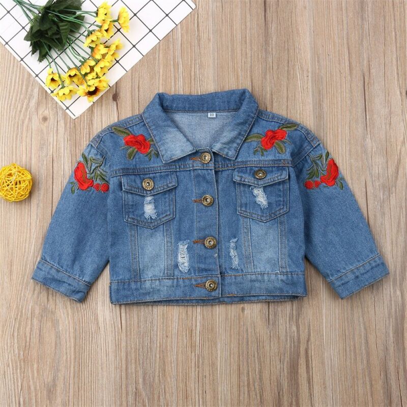 Jaqueta Infantil Jeans Bordada