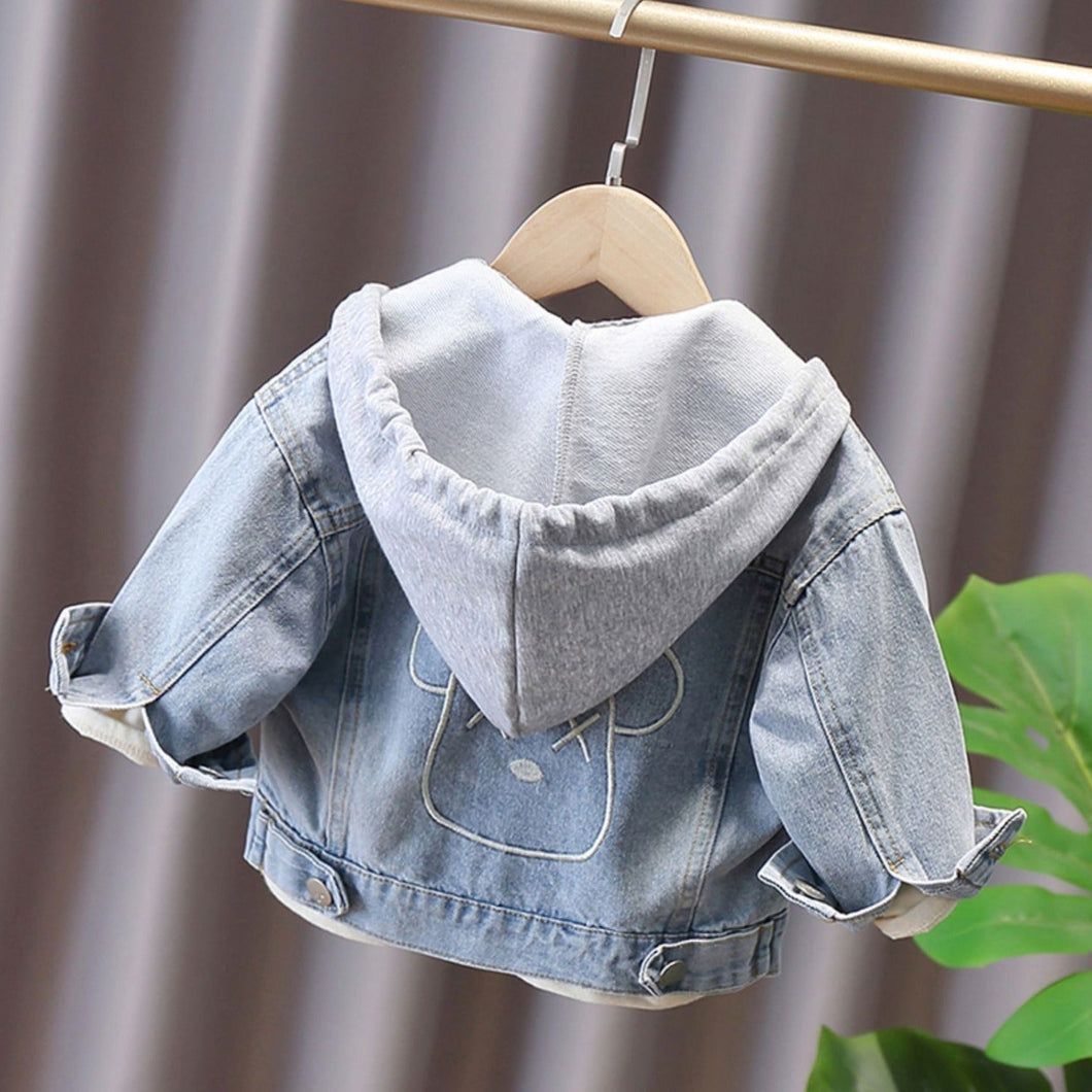 Jaqueta Infantil Jeans Touca Removível