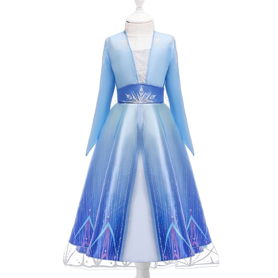 kids frozen style ice princess dress shimmer skirt detail
