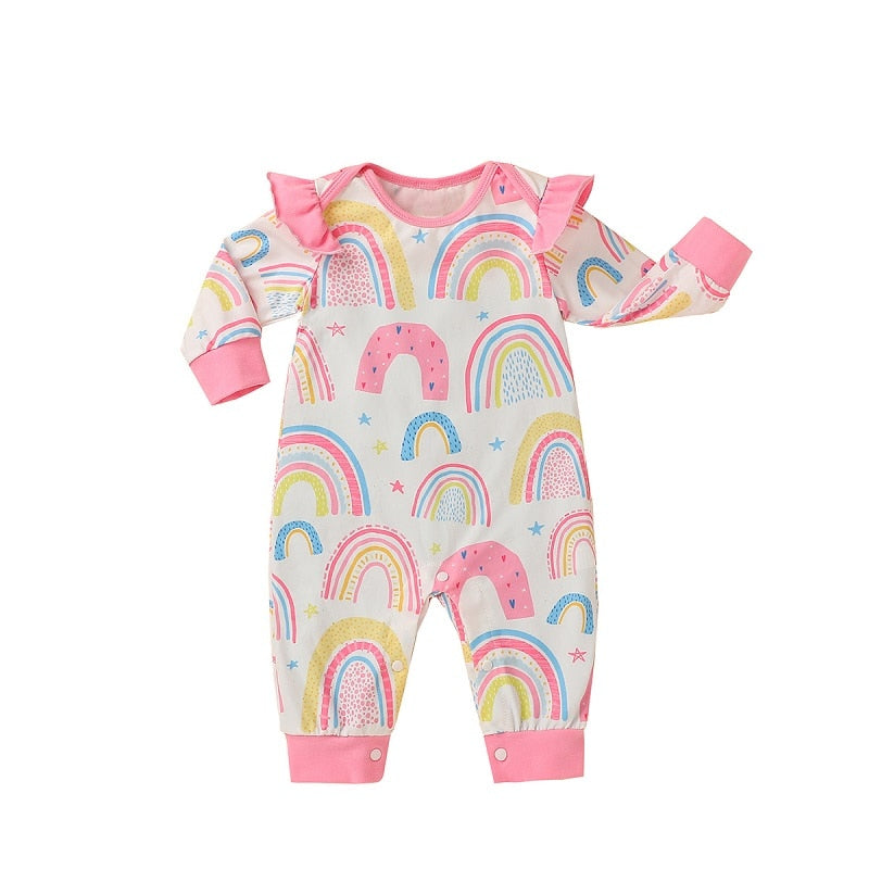 Macacão Infantil Arco Iris Rosa