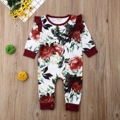 Macacão Infantil Vermelho Floral