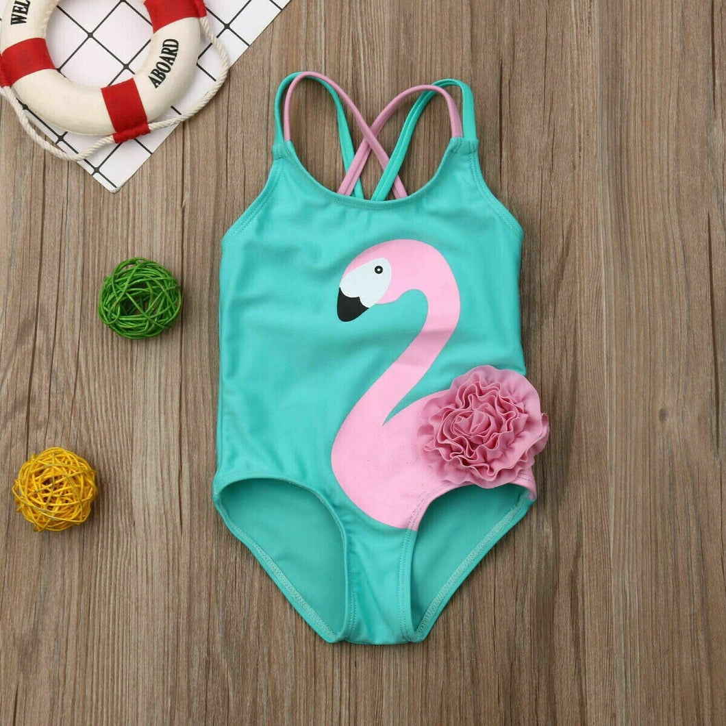 Maiô Infantil Flamingo Frufru