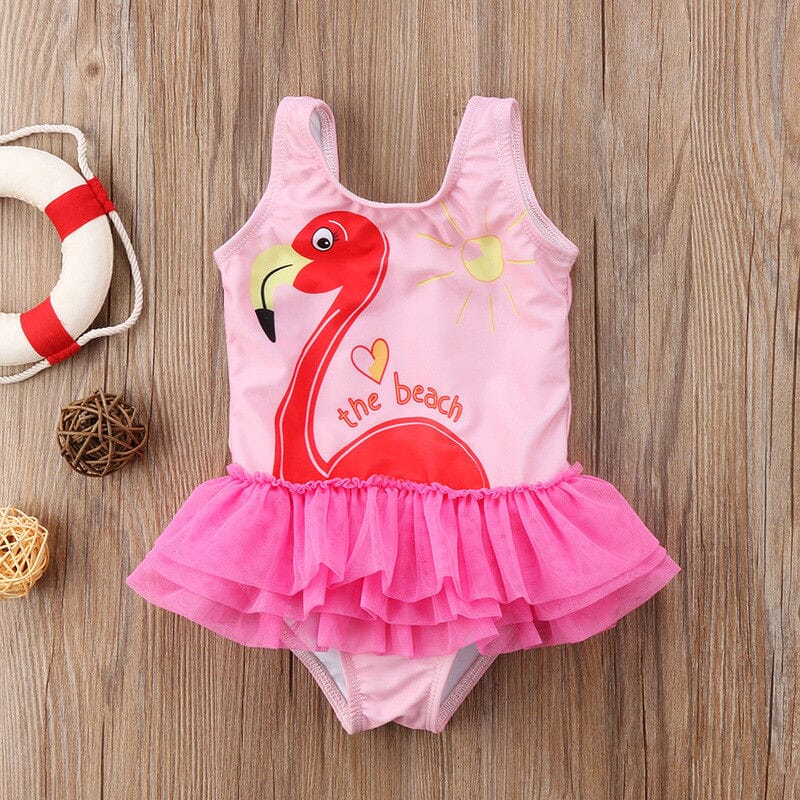 Maiô Infantil Flamingo Sainha