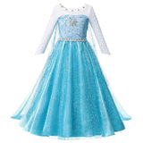 Kids Ice Princess Costume Dress with Cape – Frozen Style