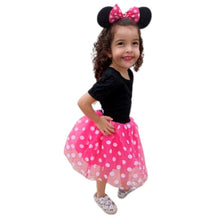 Carregar imagem no visualizador da galeria, Vestido Fantasia Minnie Rosa com Tiara Infantil
