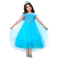 Vestido Fantasia Elsa Estrela de Gelo Frozen